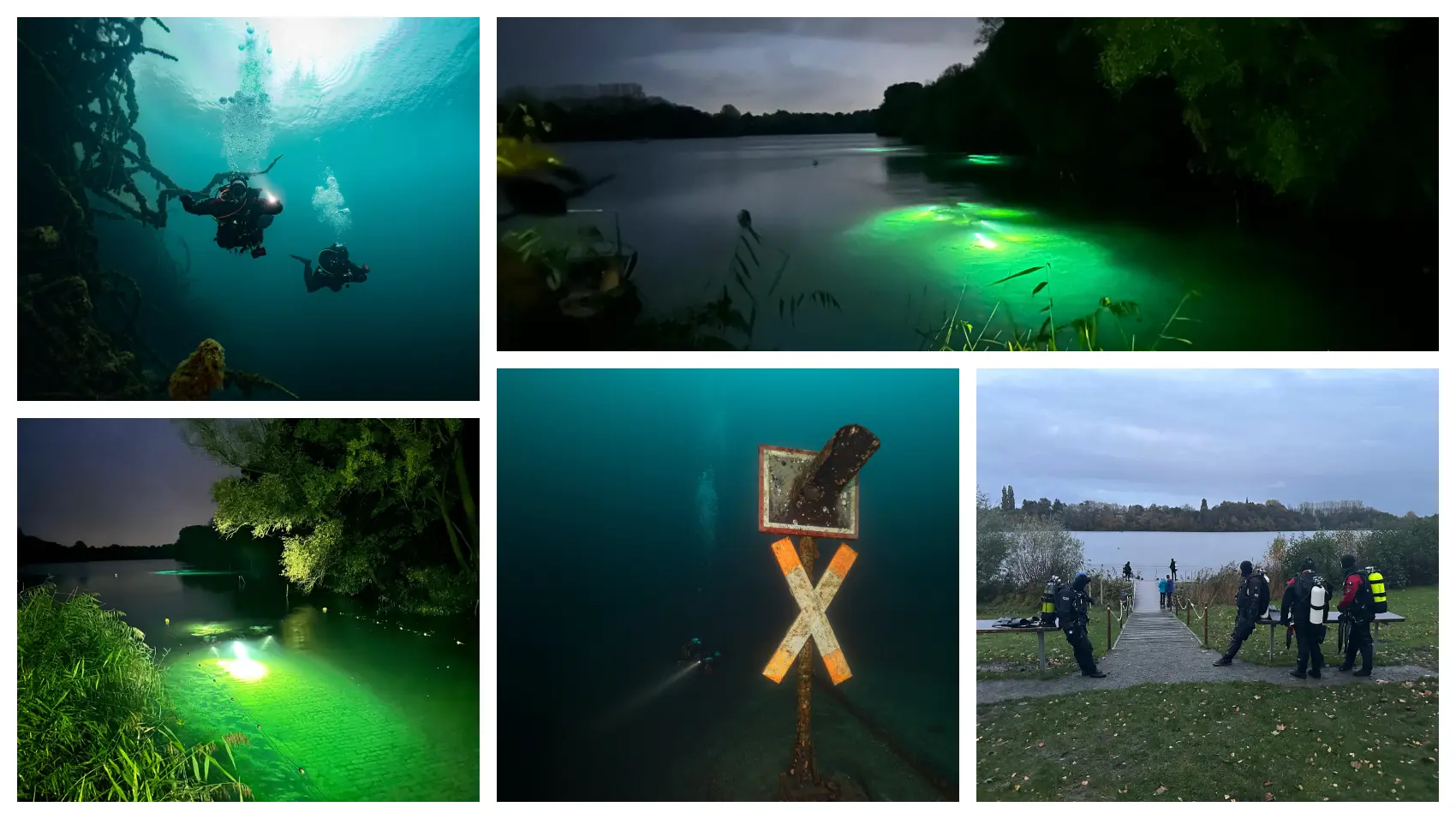 Collage zum Herbsttauchen vom VDST LTV MV und den Submarins