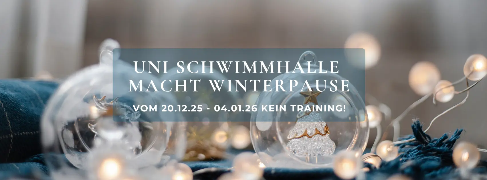 Hinweis zur Winterpause der Schwimmhalle CAU - Kein Training